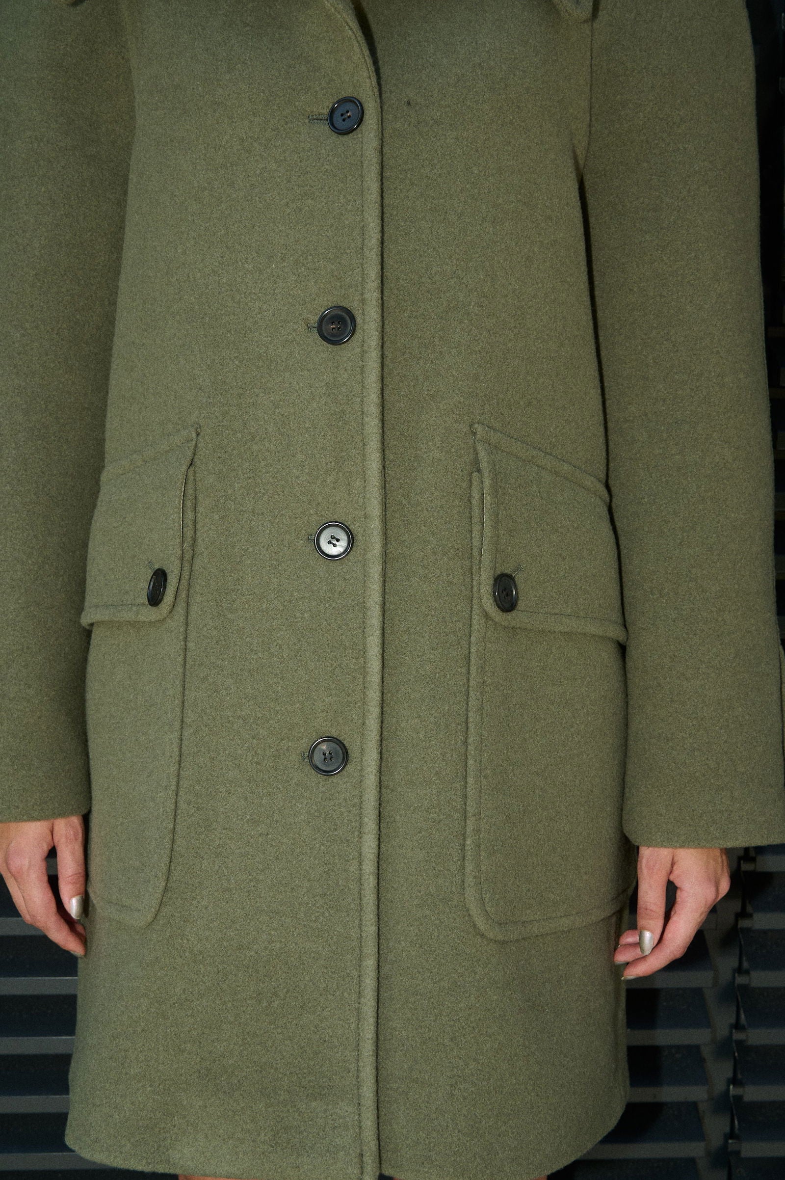 ANNA RETRO WOOL COAT - D.EFECT