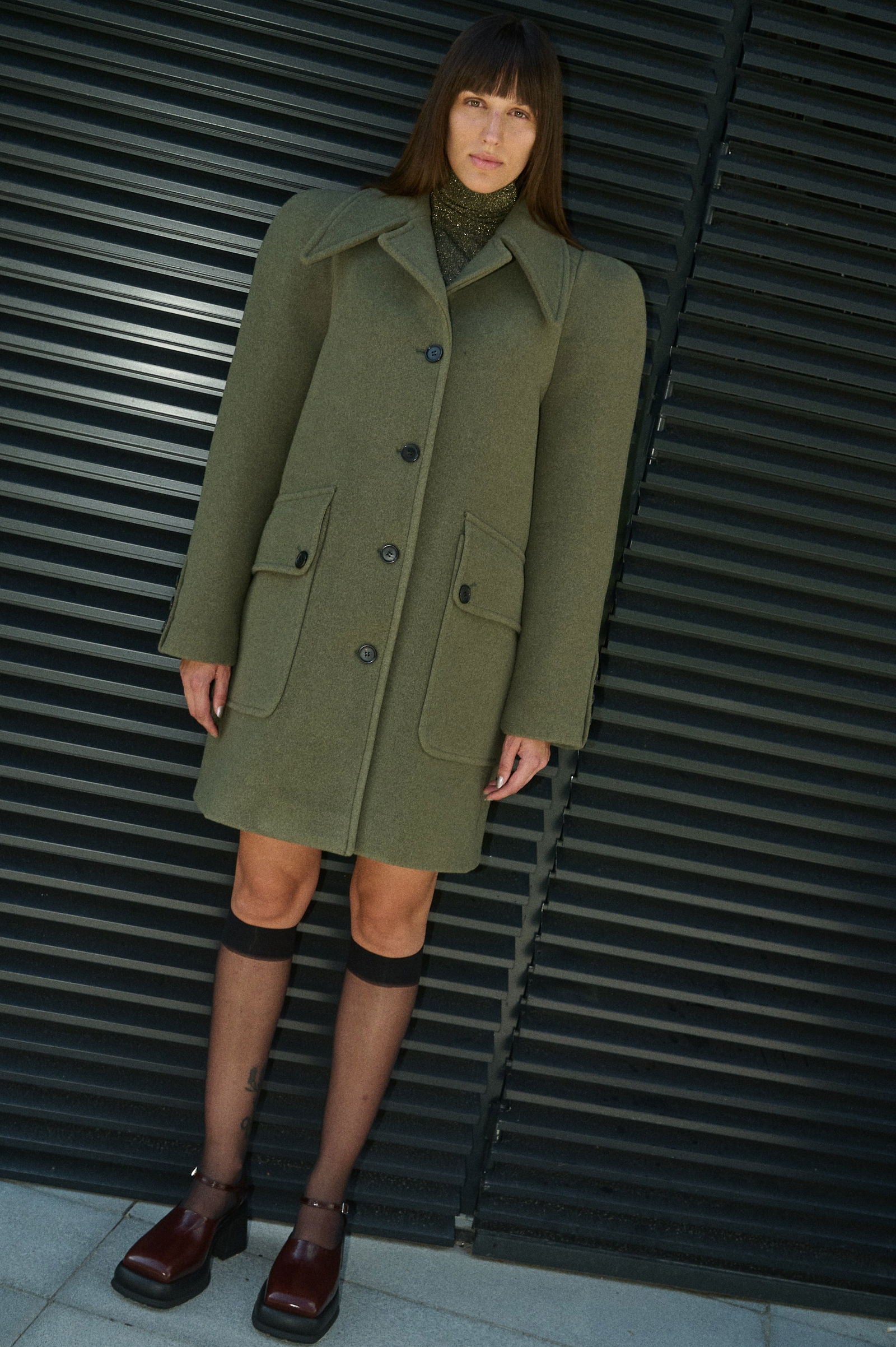 ANNA RETRO WOOL COAT - D.EFECT