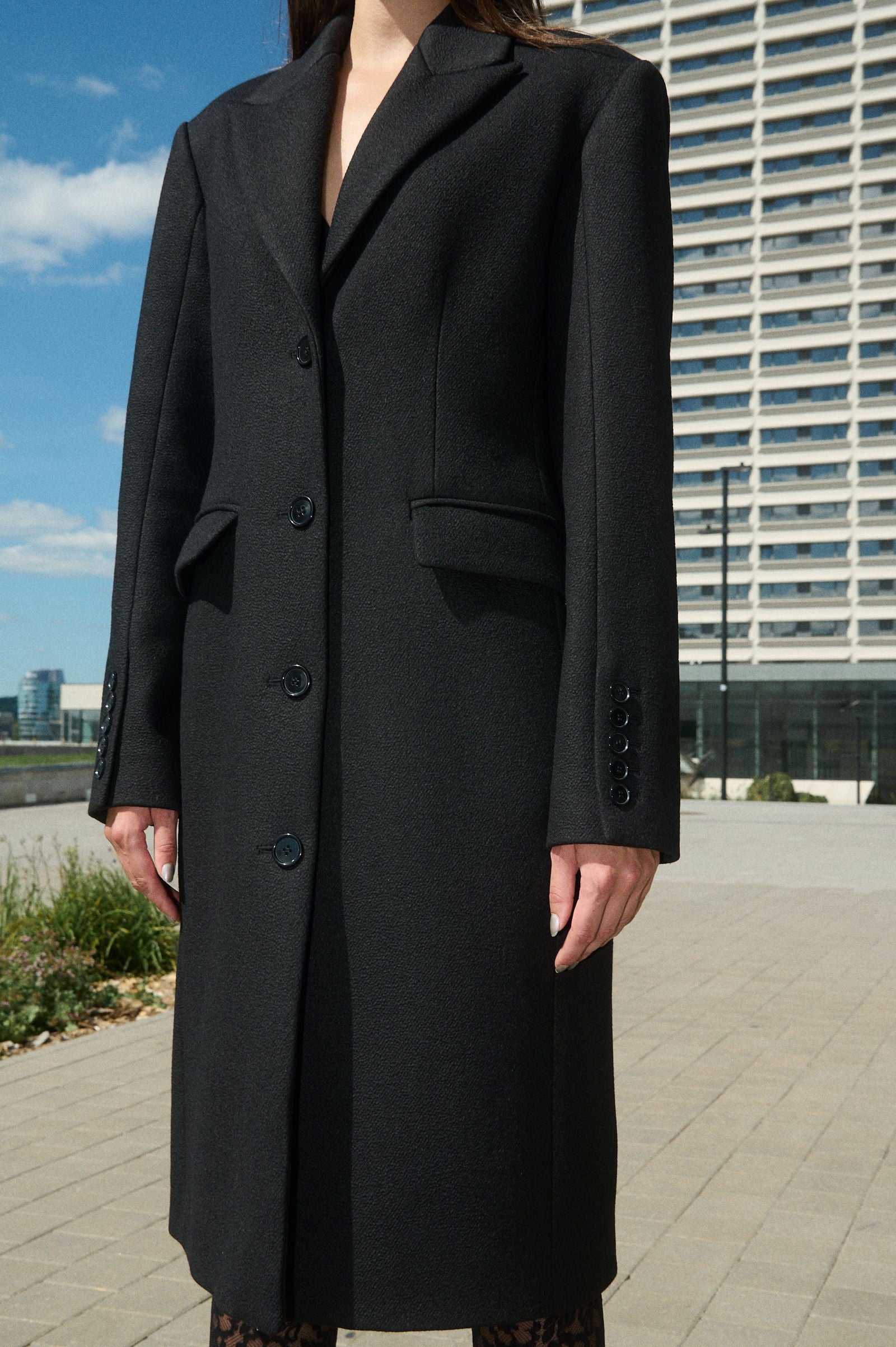 MATRICA SINGLE-BREASTED SHORT WOOL COAT - D.EFECT